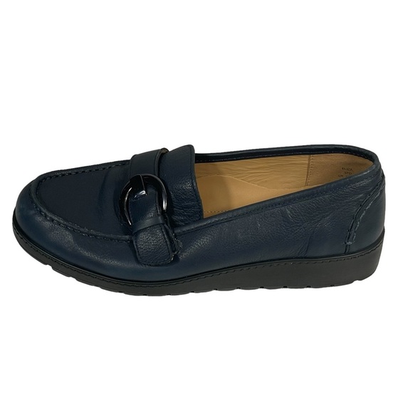 Hotter Comfort Concept Navy Leather Slip On Low Wedge Casual Shoes Sz US 9 - Picture 6 of 11